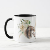 Mug Bouquet de rose blanche Chien de Borzoi (Gauche)