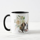 Mug Bouquet de rose blanche Saint Bernard Chien (Gauche)