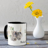Mug Bouquet de rose blanche Schnauzer Chien