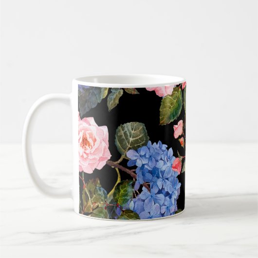Mug Bouquet de roses roses victoriennes. (Gauche)
