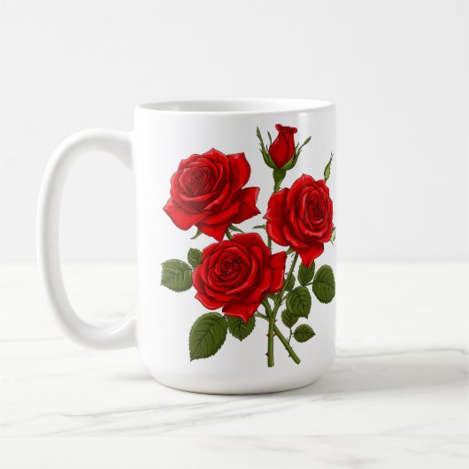 Mug Bouquet de roses rouges (Gauche)
