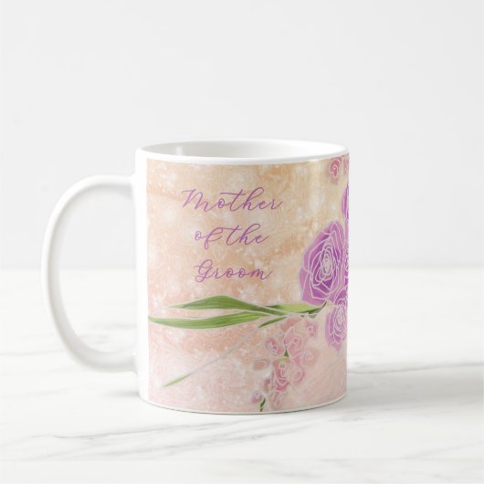 Mug Bouquet de ruban de la mère du marié Sunset Rose (Gauche)