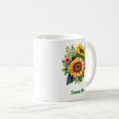 Mug Bouquet de tournesols - Personnalisé (Devant droit)