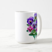 Mug Bouquet de Violets Pansy Flower (Devant droit)