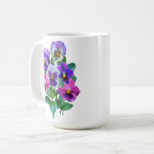 Mug Bouquet de Violets Pansy Flower (Devant gauche)