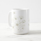 Mug Bouquet délicat de cosmos en ligne artistique élég (Devant gauche)