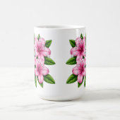 Mug Bouquet d'hibiscus rose avec feuilles vertes (Centre)
