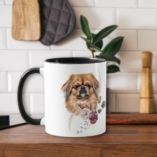 Mug Bouquet d'hiver de chien de Pekingese