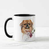 Mug Bouquet d'hiver de chien de Pekingese (Gauche)