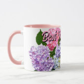 Mug Bouquet d'hortensia bleu rose violet élégant (Gauche)