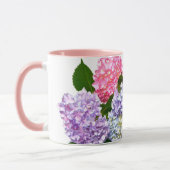 Mug Bouquet d'hortensia bleu rose violet élégant (Gauche)