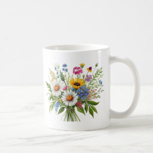 Mug Bouquet élégant de fleurs sauvages colorées