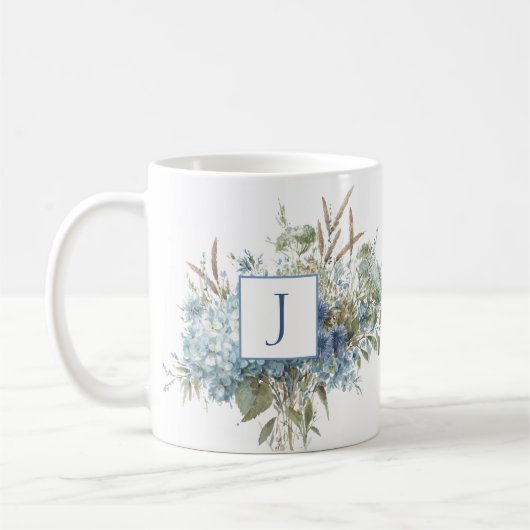 Mug Bouquet Floral Bleu Bohème (Gauche)