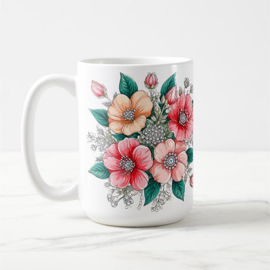 Mug Bouquet floral coloré (Gauche)