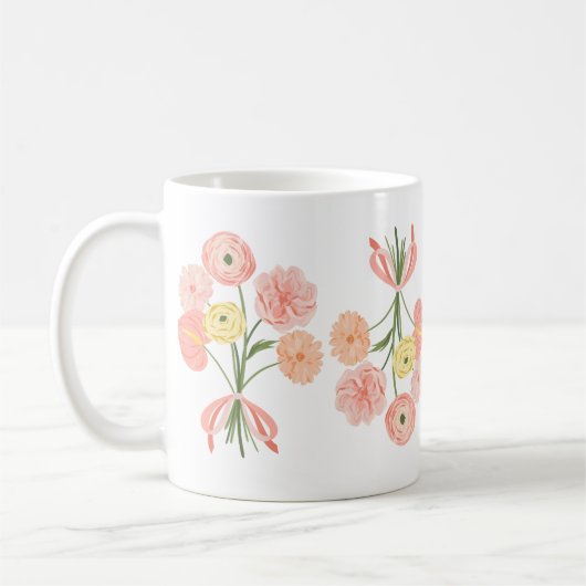 Mug Bouquet floral d'aquarelle préppie (Gauche)