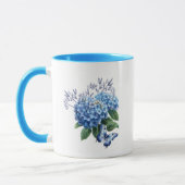Mug Bouquet Floral d'Hydrangea Bleu (Gauche)