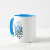 Mug Bouquet Floral d'Hydrangea Bleu (Devant gauche)