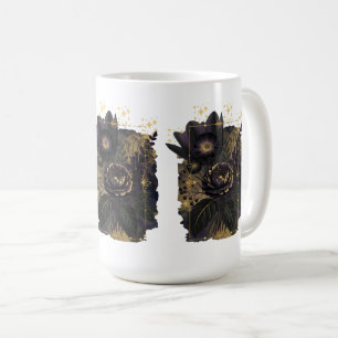 Mug Bouquet floral magique sombre dans un cadre doré