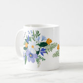 Mug Bouquet floral violet orange (Devant gauche)