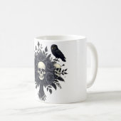 Mug Bouquet gothique avec 3 crânes et 2 hiboux (Devant droit)