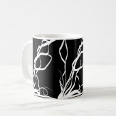 Mug Bouquet Noir : Abstrait noir et blanc (Devant gauche)