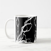 Mug Bouquet Noir : Abstrait noir et blanc (Gauche)