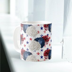 Mug Bouquet Patriotique Blue Red Star Rose