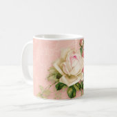 Mug Bouquet rose et rose blanche (Devant gauche)
