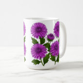 Mug Bouquet vibrant de chrysanthèmes violets (Devant droit)