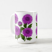 Mug Bouquet vibrant de chrysanthèmes violets (Devant gauche)