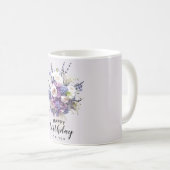 Mug Bouquet vintage | Calligraphie d'anniversaire Cust (Devant droit)
