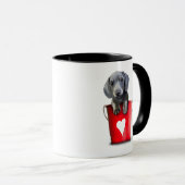 Mug Bouquets d'amour Chiot de Dachshund (Devant droit)
