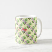 Mug bouquets de fleurs roses avec feuilles joliment fl (Devant droit)