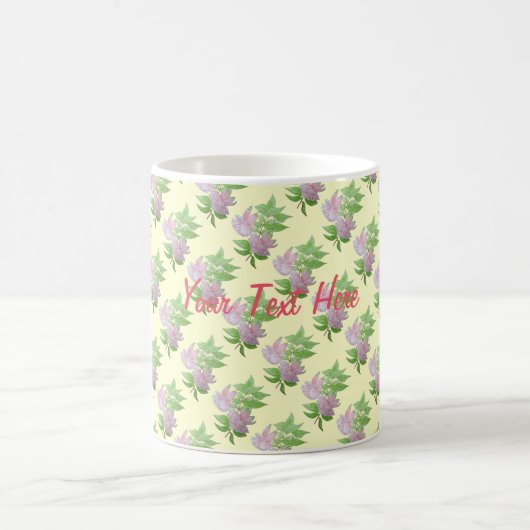 Mug bouquets de fleurs roses avec feuilles joliment fl (Centre)