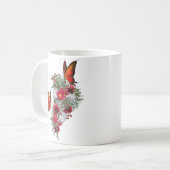 Mug Bouquets de roses blanches, bleues et bordeaux (Devant gauche)