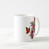 Mug Bouquets de roses blush, bordeaux et blanches  (Devant droit)