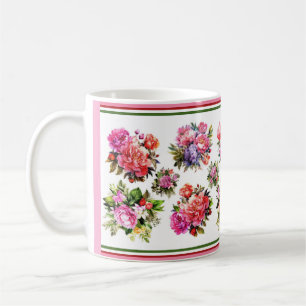 Mug Bouquets de roses roses et de pivoines