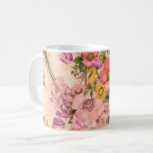 Mug Bouquets motif rococo sans couture. Belle bouque (Devant gauche)
