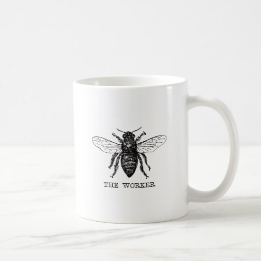 Mug Bourdon noir ouvrier abeille à miel (Droite)