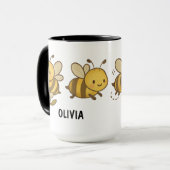 Mug Bourdons dessinés à la main personnalisés mignons (Devant gauche)
