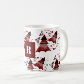 Mug Bourgogne Arbre de Noël Motif Monogramme (Devant droit)