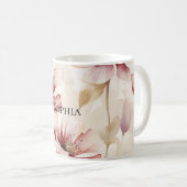 Mug Bourgogne Crème Lavande Florale Mariage (Devant droit)