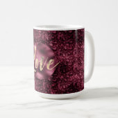 Mug Bourgogne Empreinte de léopard Gold Love (Devant droit)