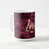 Mug Bourgogne Empreinte de léopard Gold Love (Devant gauche)