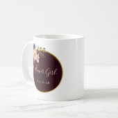 Mug Bourgogne et Blush, Aquarelle, Fille Fleur (Devant gauche)