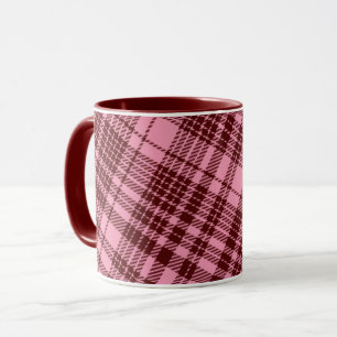 Mug Bourgogne et motif tartan à carreaux rose