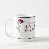 Mug Bourgogne Floral Élégant Bridesmaid Rustique (Gauche)