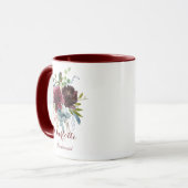 Mug Bourgogne Marine Floral Bridesmaid Cadeau (Devant gauche)