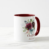 Mug Bourgogne Marine Floral Bridesmaid Cadeau (Devant droit)