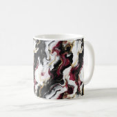 Mug Bourgogne Noir Blanc Tourbillon Abstrait (Devant droit)